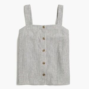 J.Crew Striped Button-front Linen Top, Sz S